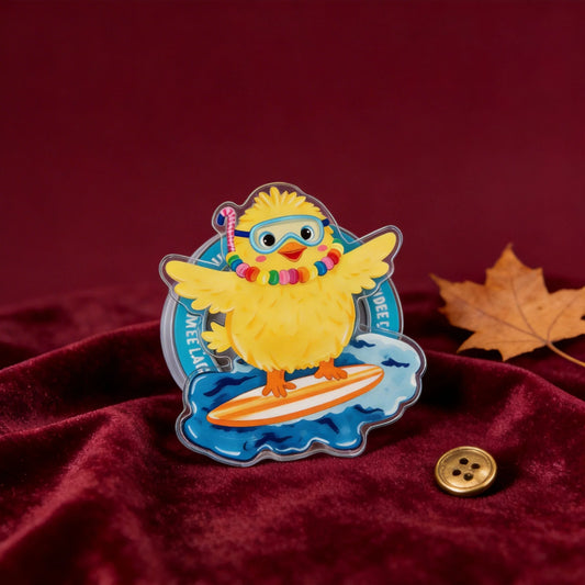 Surfing Little Yellow Chicken Phone Grip Stand