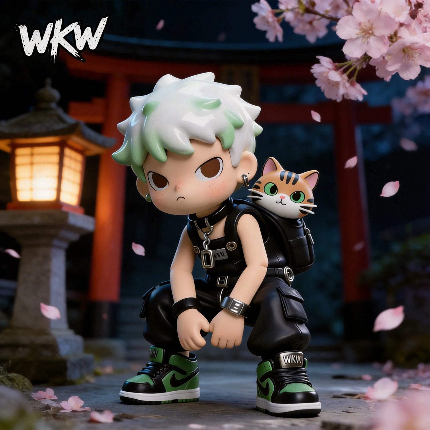 Trendy Boy & Cat Figurine
