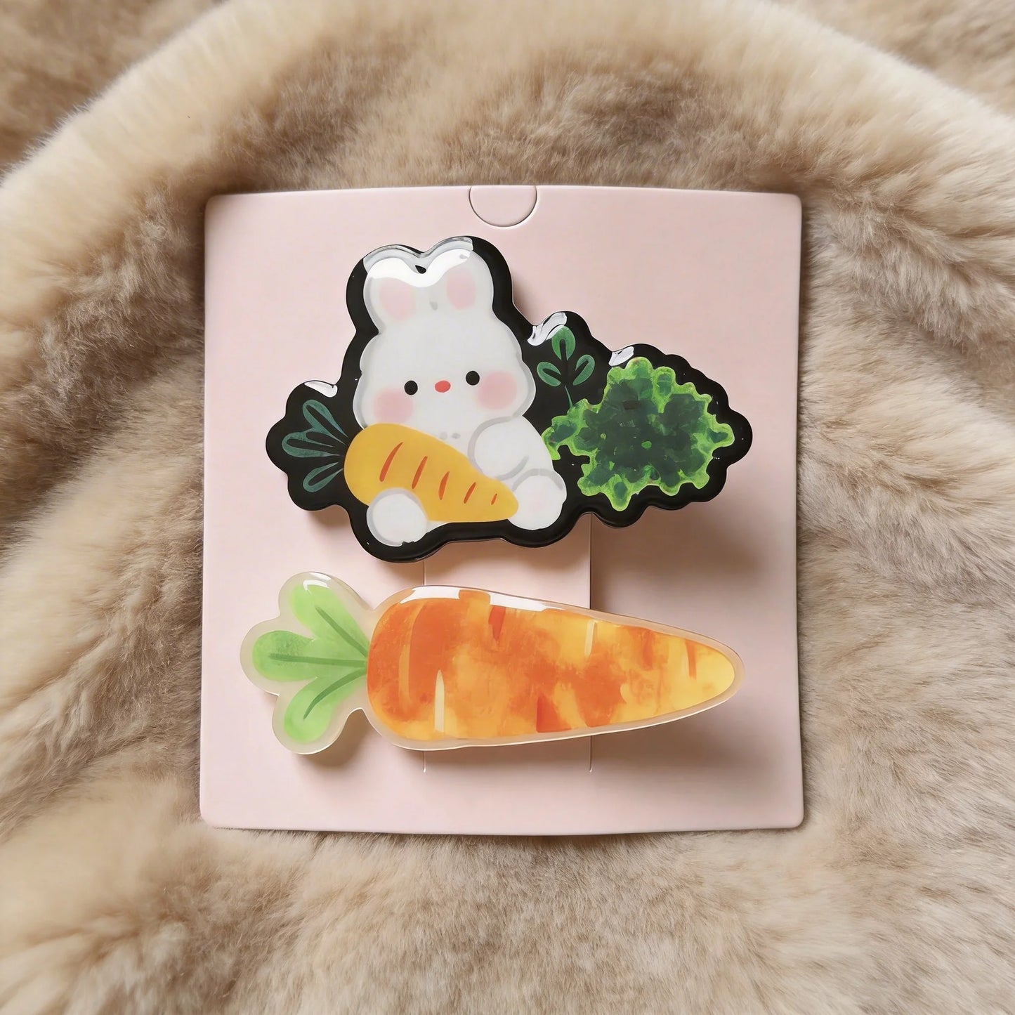萌兔抱胡萝卜发夹