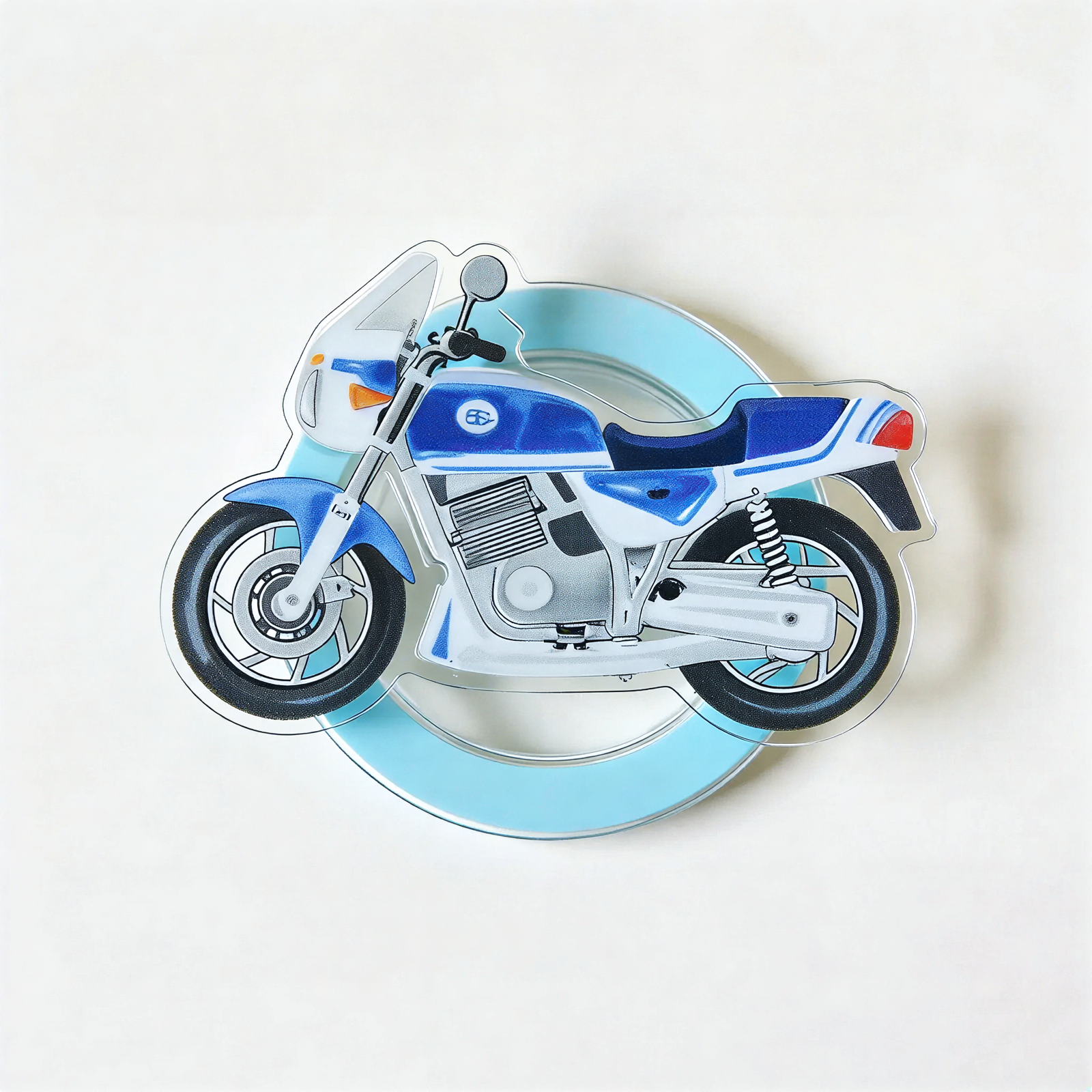 Blue & White Motorcycle Phone Grip Stand
