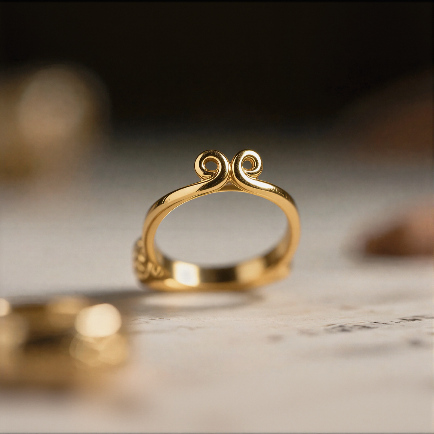 Double Spiral Shaped Rings