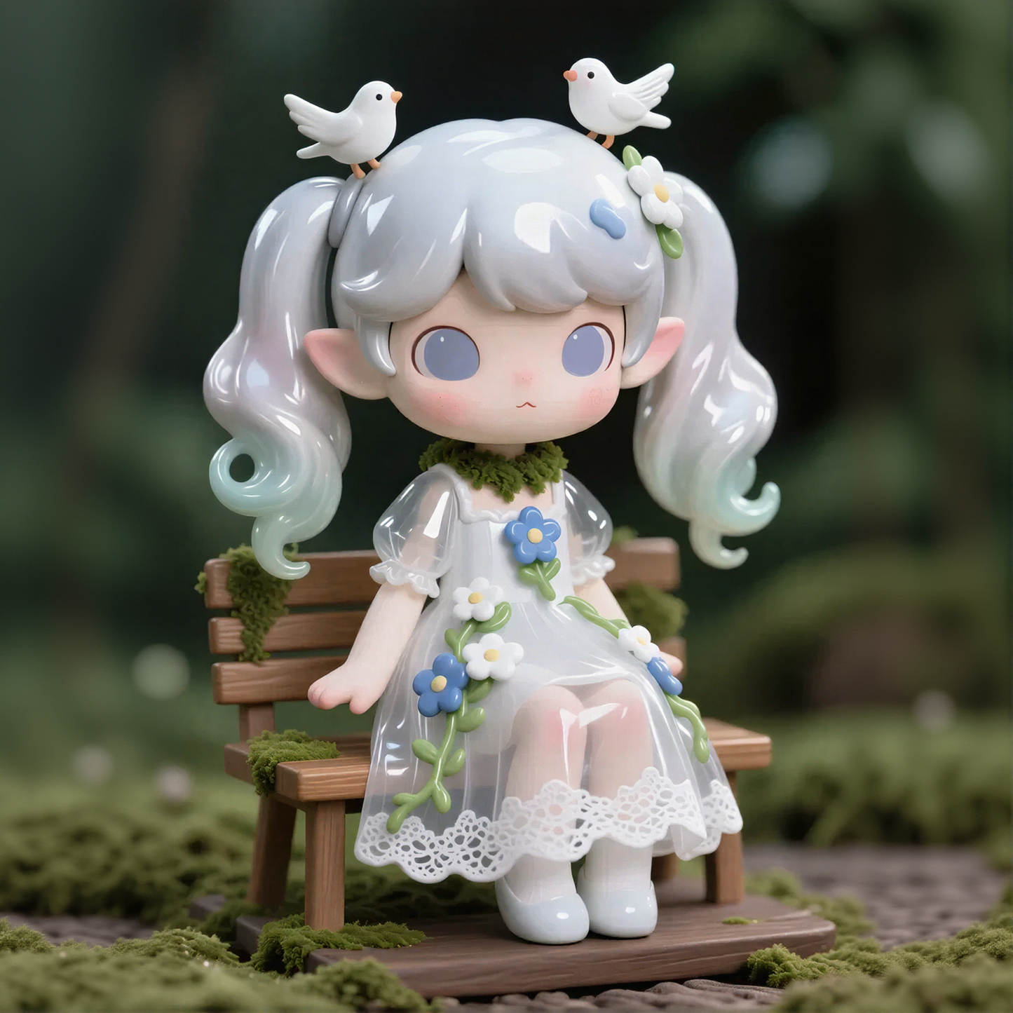 Flower & Bird Elf Figurine