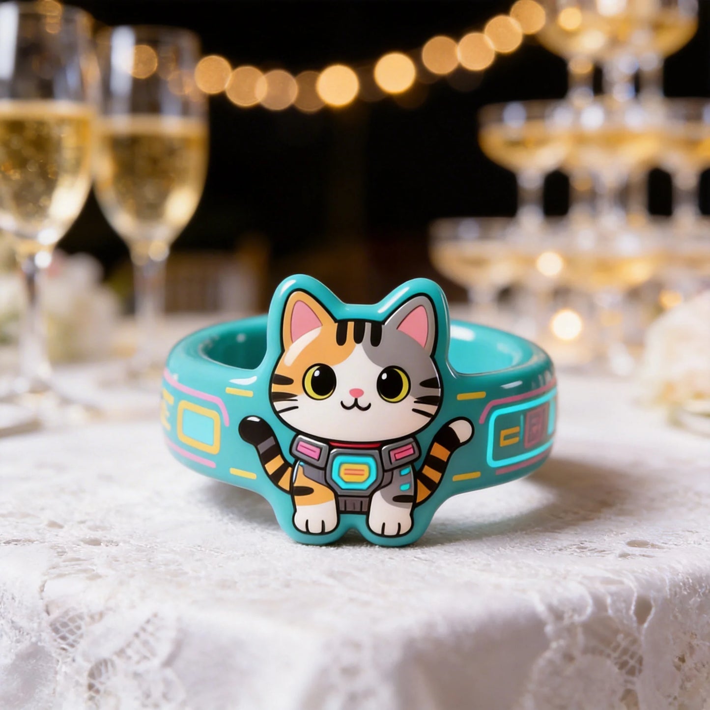 Cute Tech Cat Ring