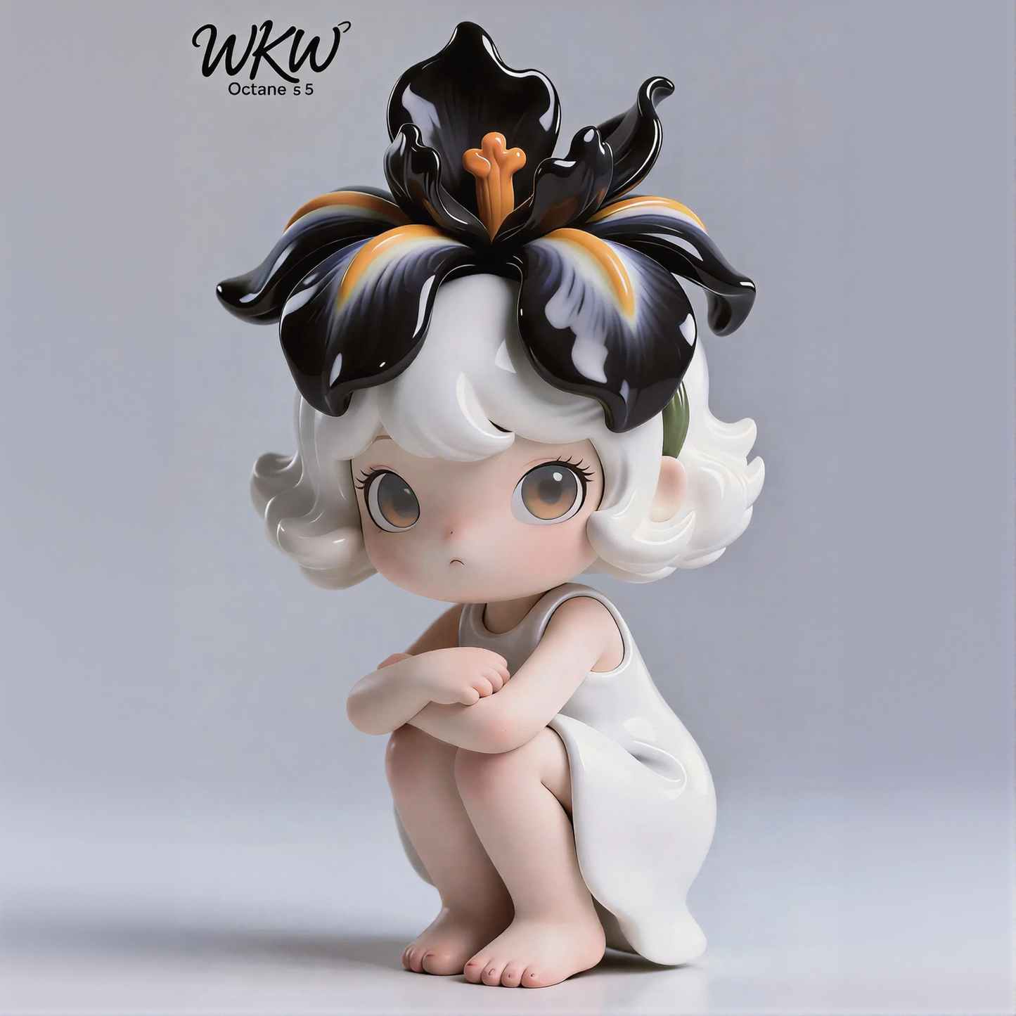 Flower Decor Baby Figurine