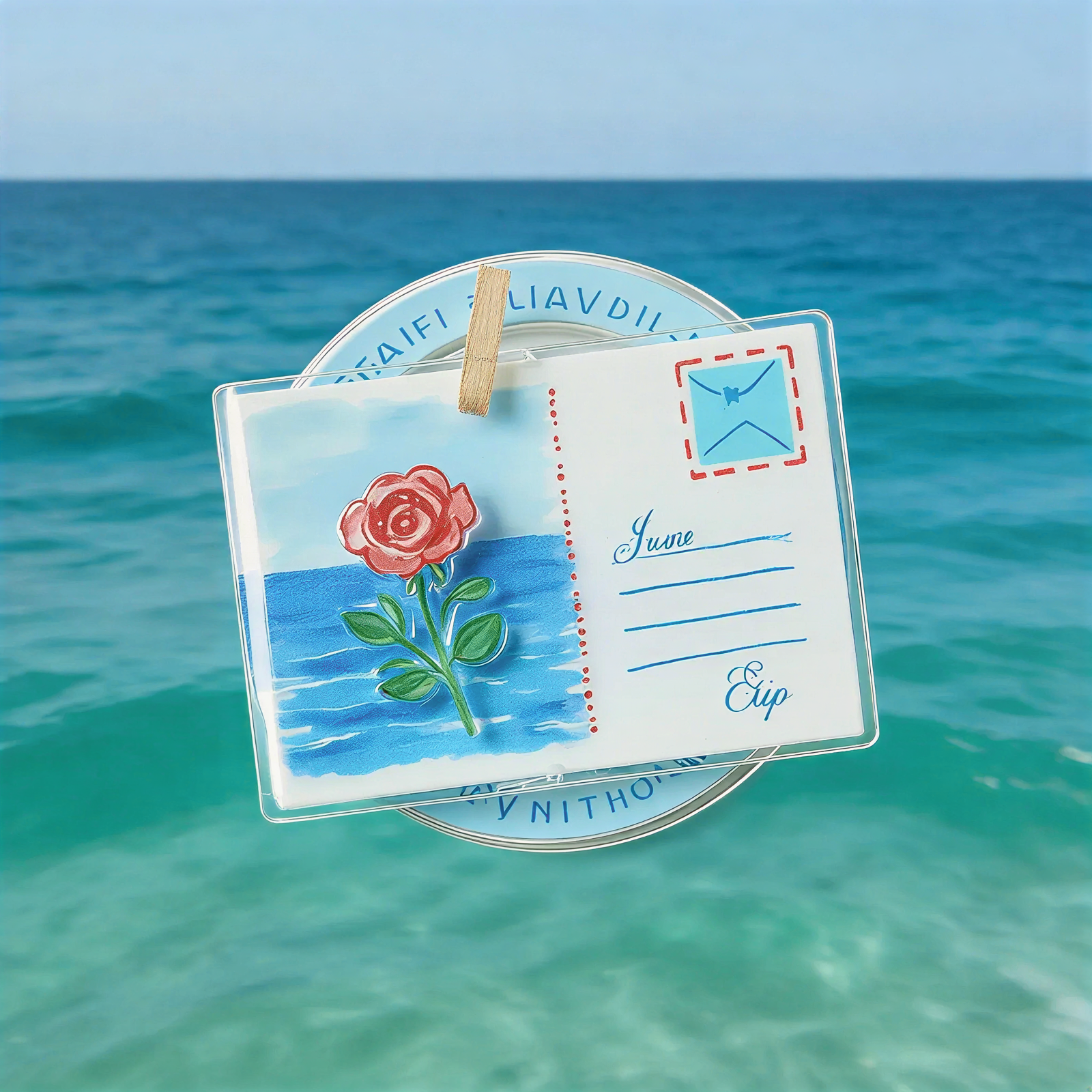Seaside Rose Letter Phone Grip Stand