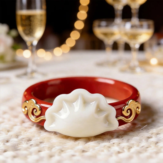 Red Auspicious Cloud Dumpling Rings