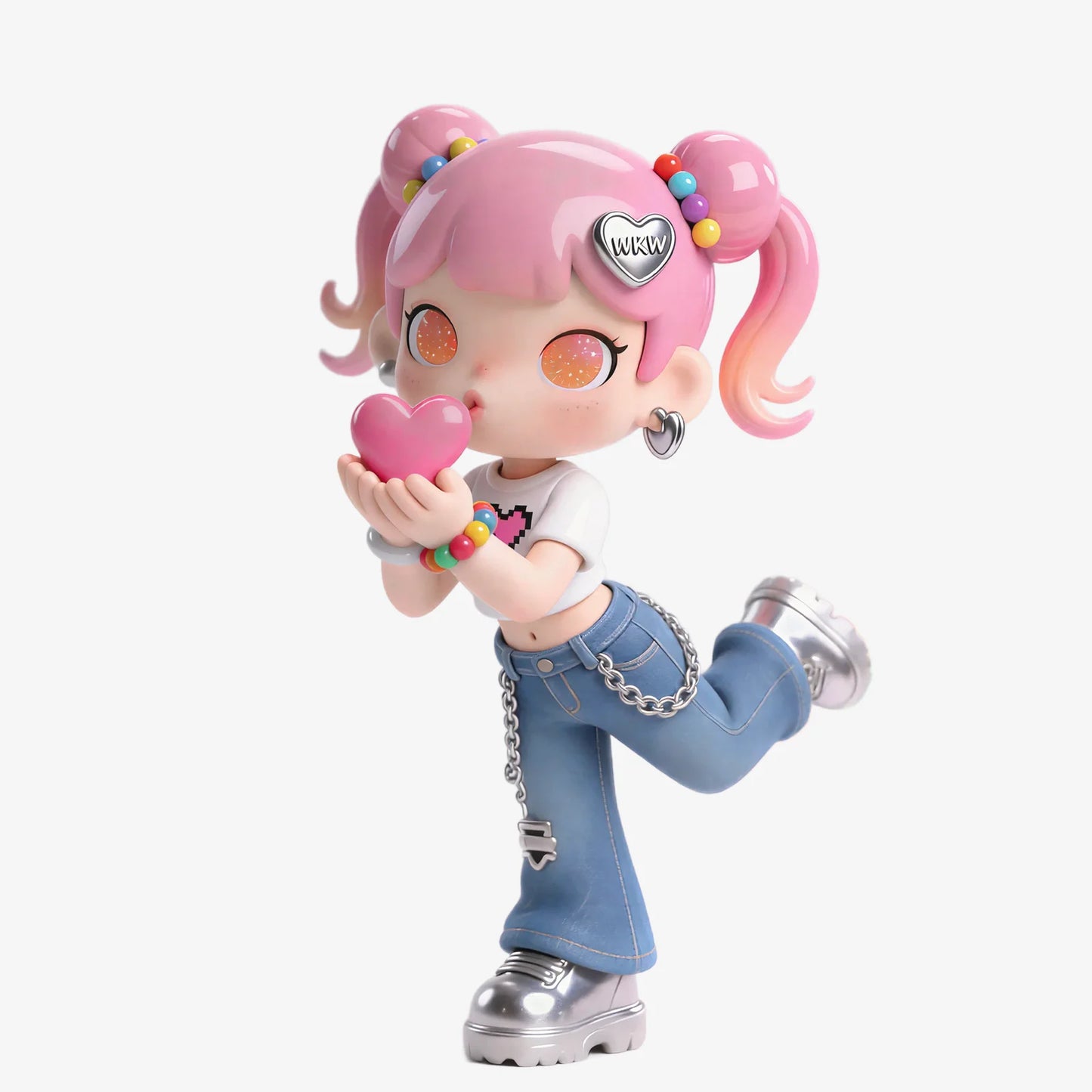 Pink Hair Love Girl Figurine