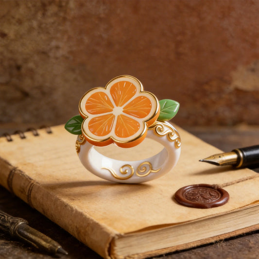 Orange Flower Rings