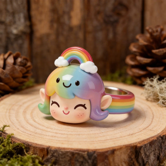Rainbow Cute Elf Ring