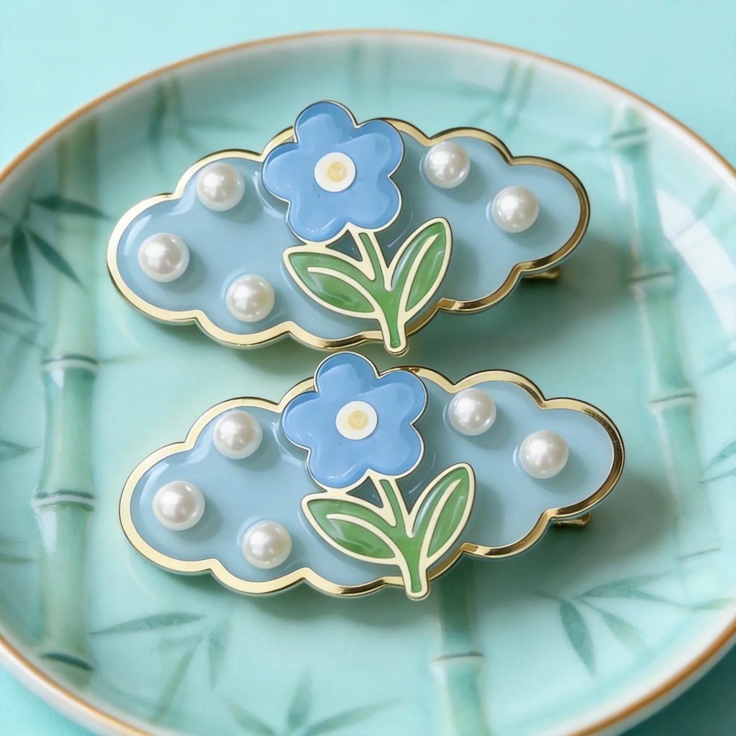 Cloud Floral Decor Hair Clip