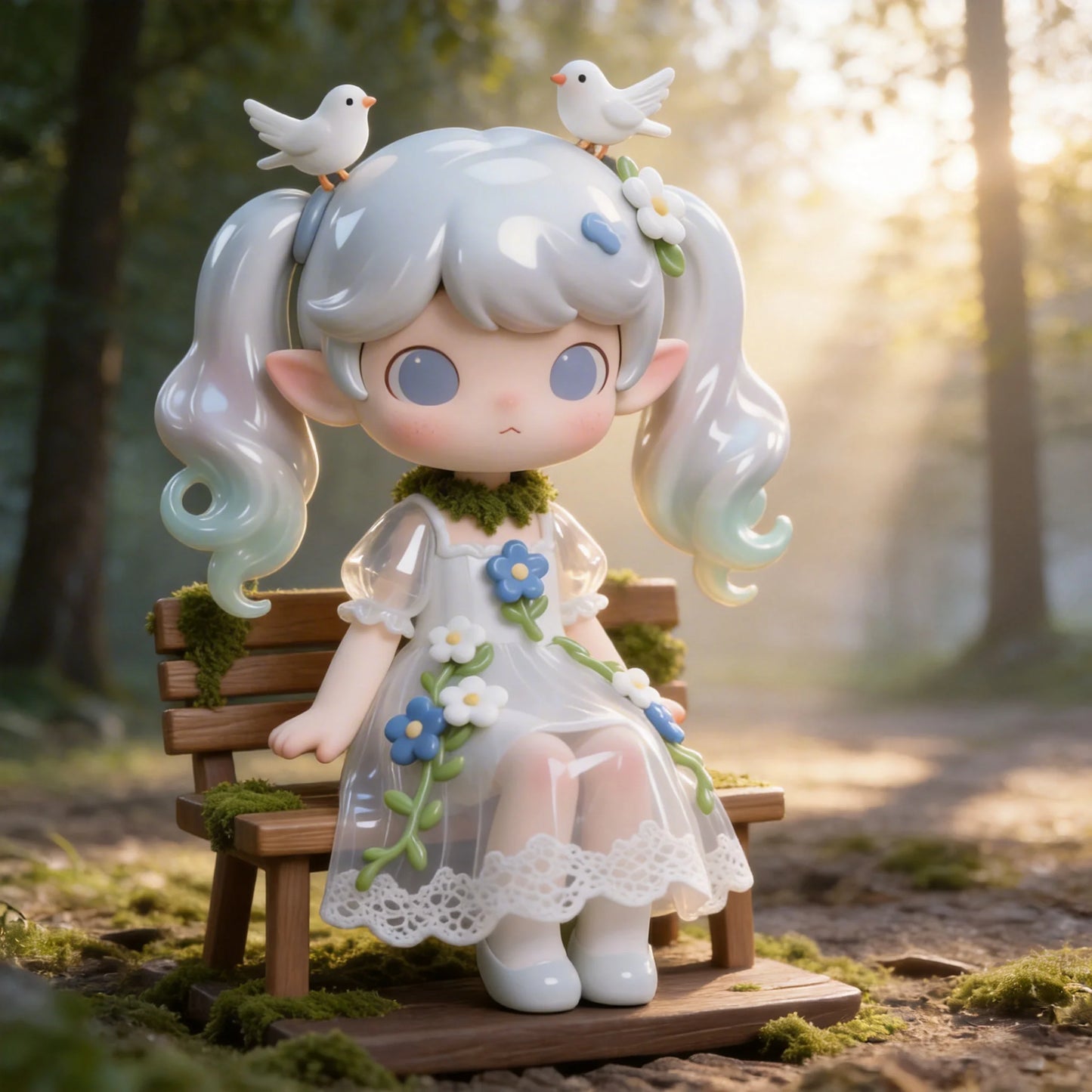 Flower & Bird Elf Figurine