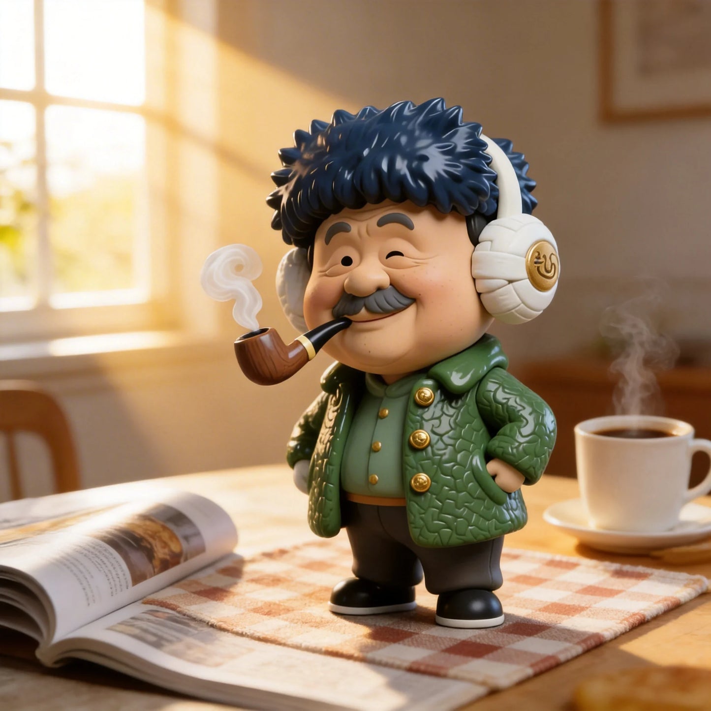 Cute Figure with Earmuffs Figurine