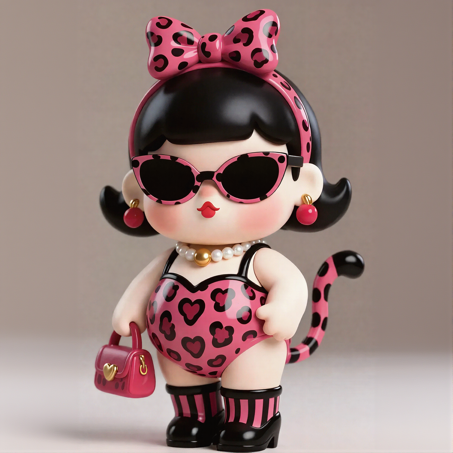 Pink Leopard Sweetheart Figurine