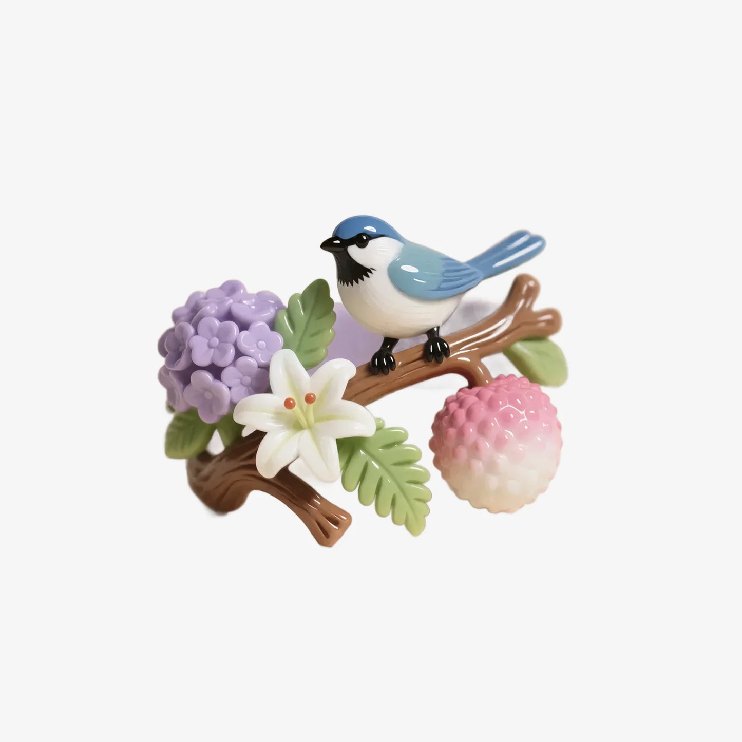 Fresh Flower & Bird Scene Rings