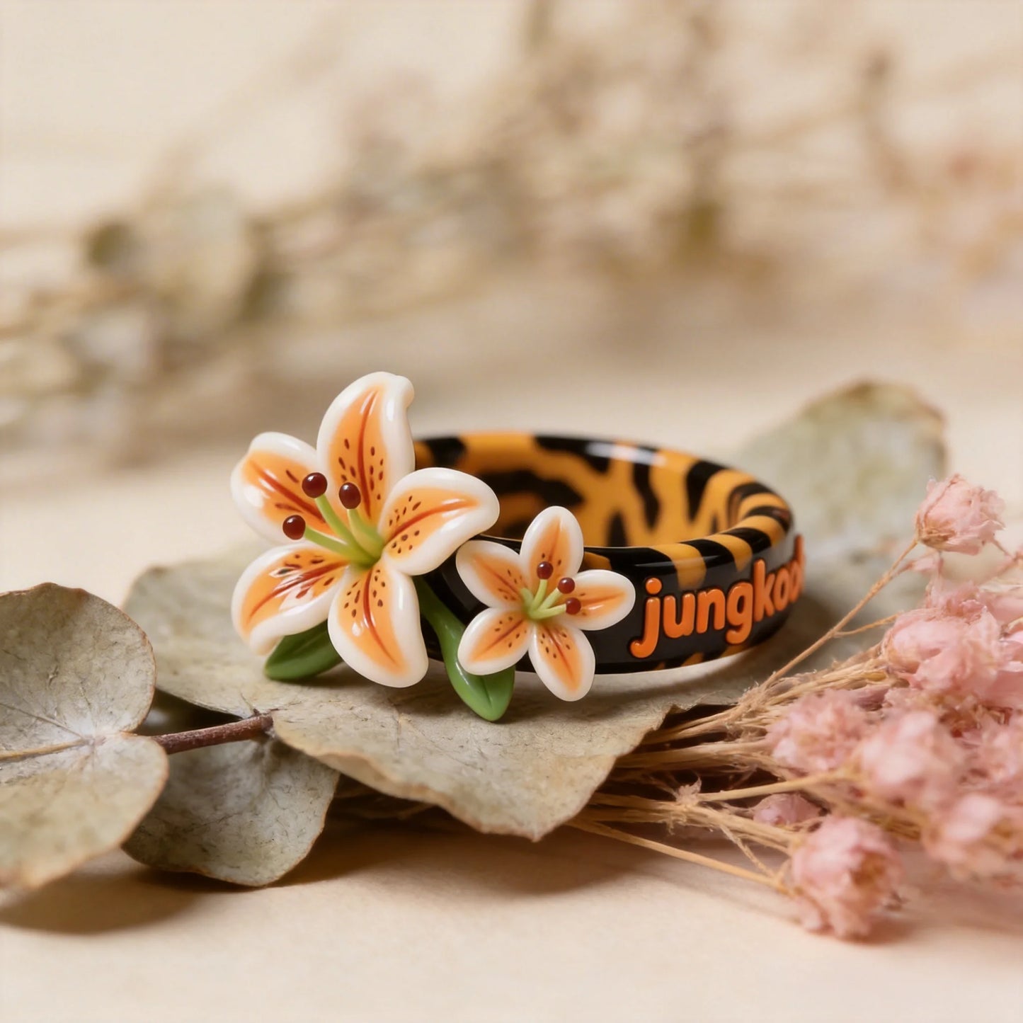 Tiger Stripe Flower Style Rings