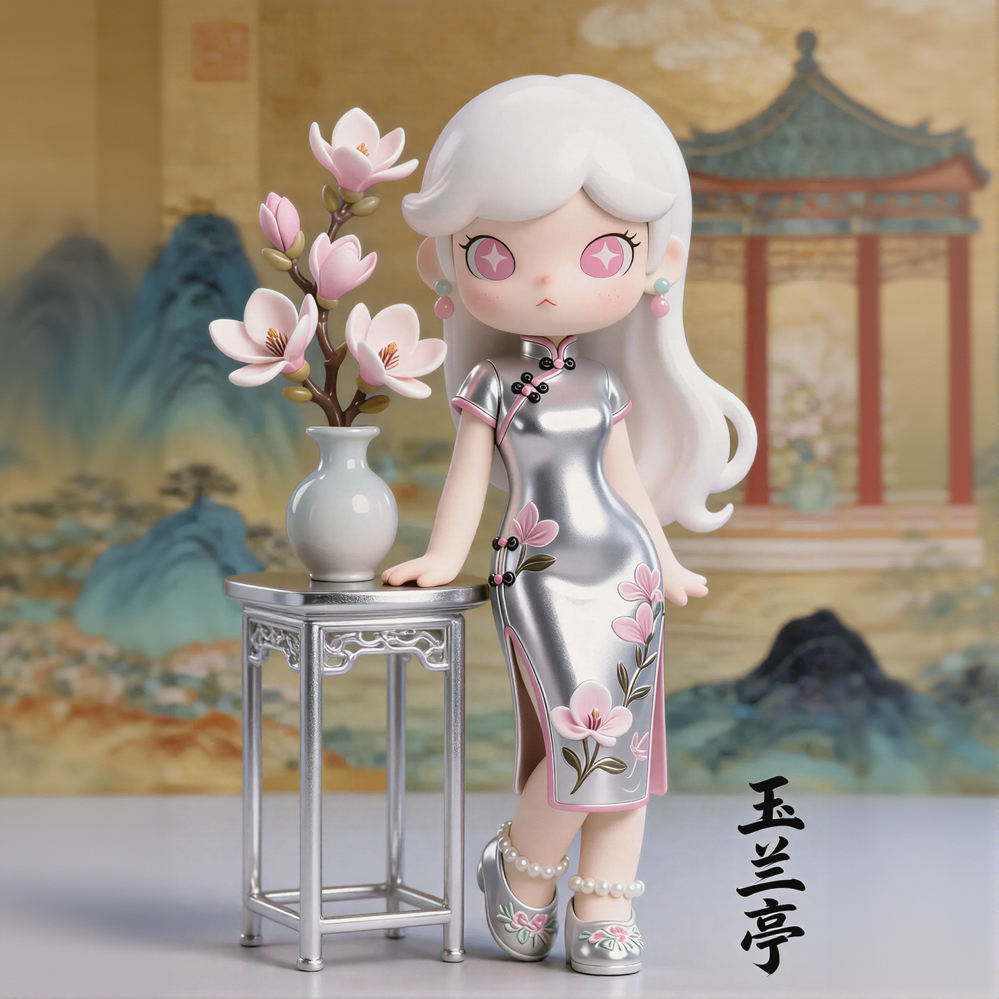 Cheongsam Magnolia Figurine