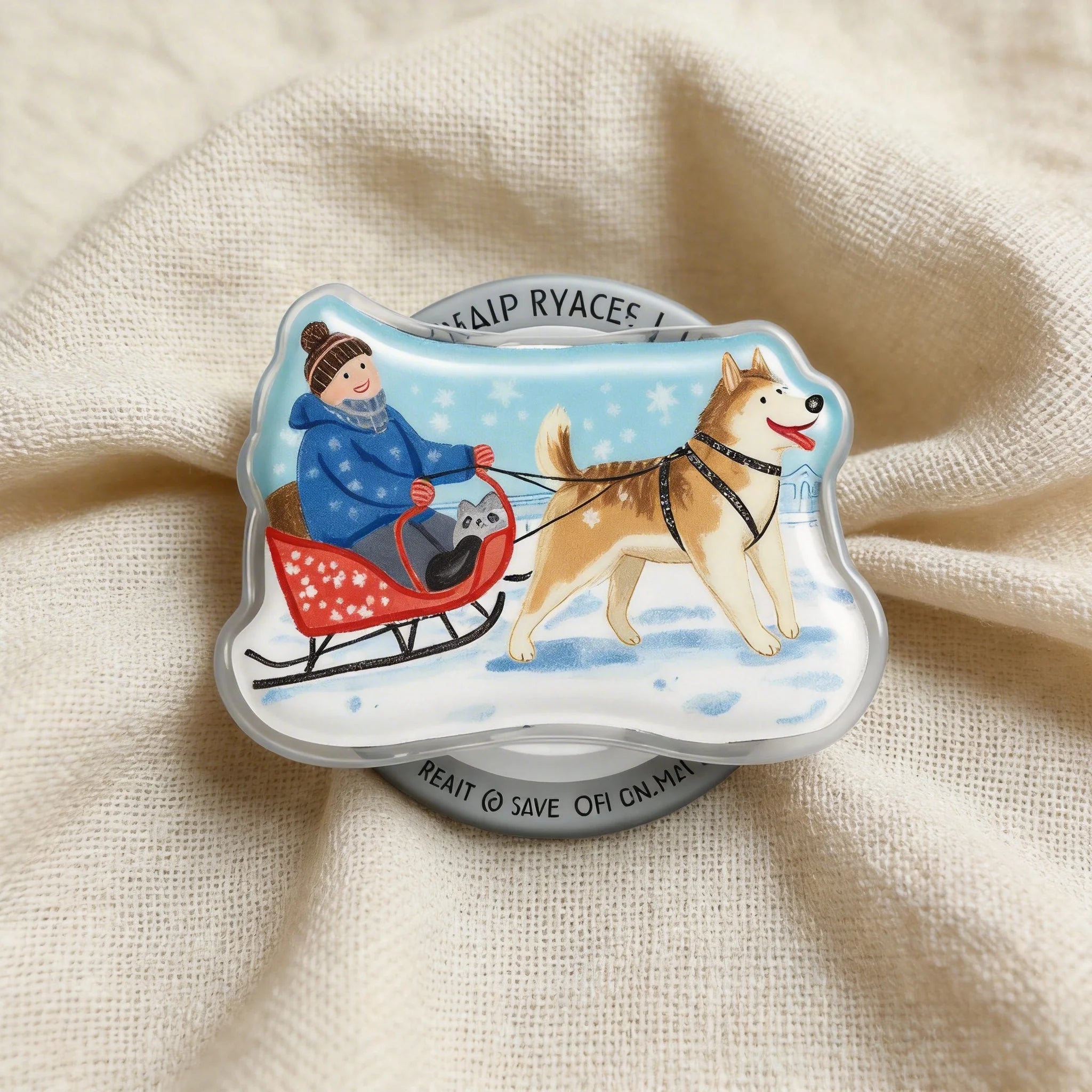 Winter Sled Fun Phone Grip Stand