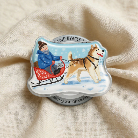 Winter Sled Fun Phone Grip Stand