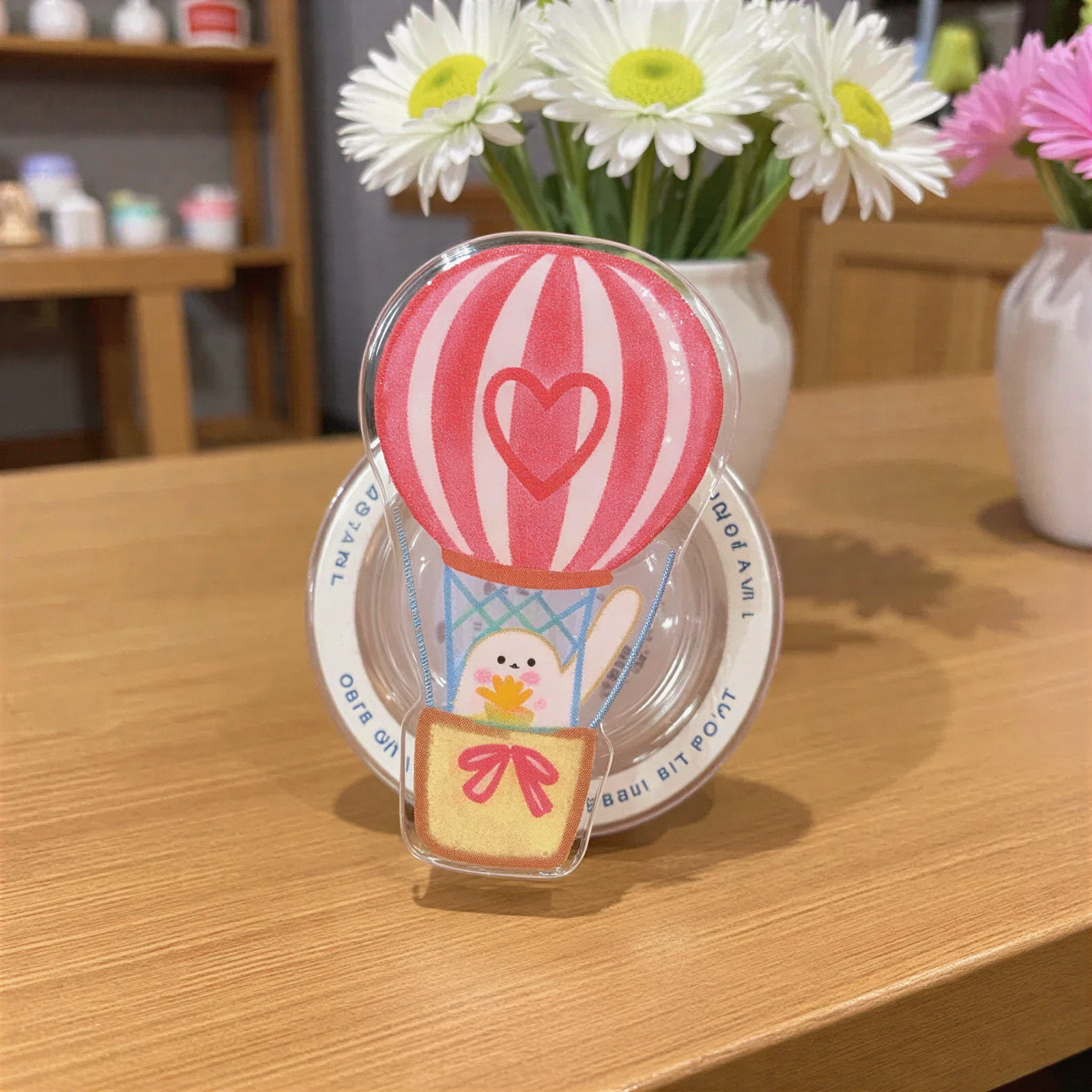 Hot Air Balloon Cute Rabbit Phone Grip Stand