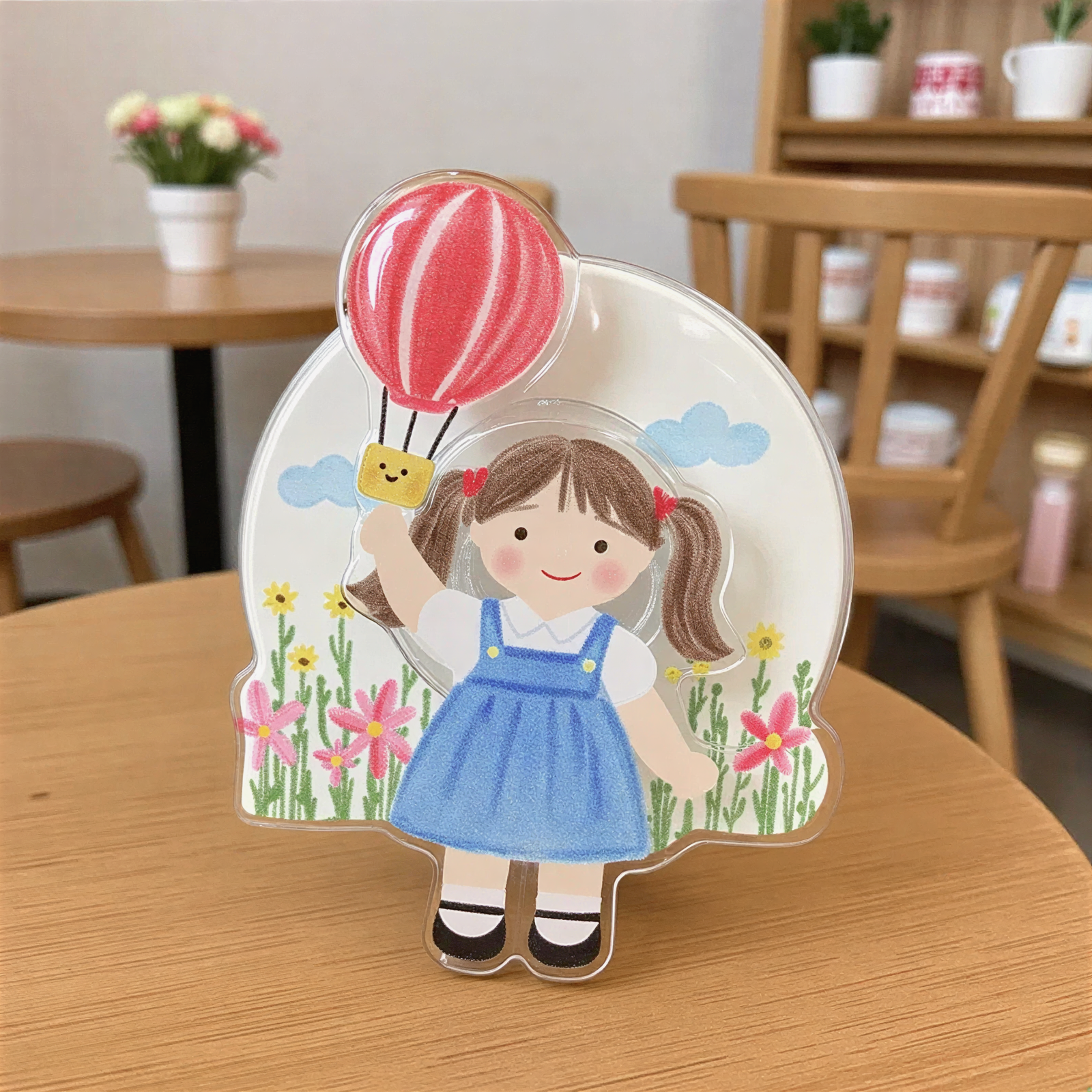 Girl Balloon Fun Phone Grip Stand