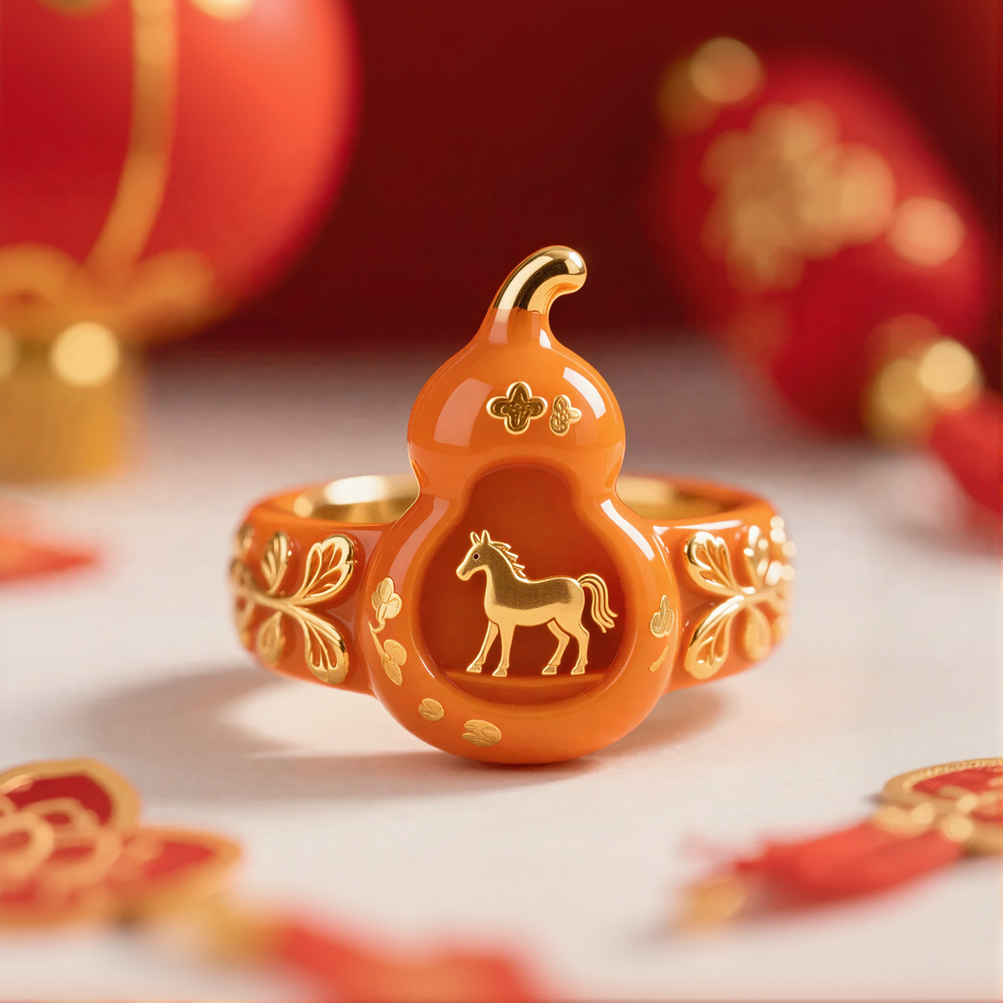Gourd Horse Shaped Decor Rings