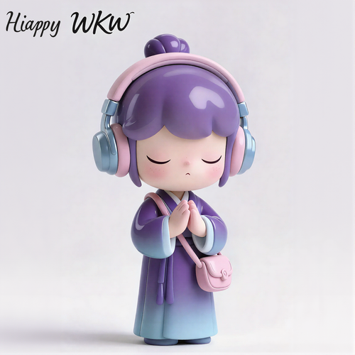 Ancient Style Headphone Girl Figurine