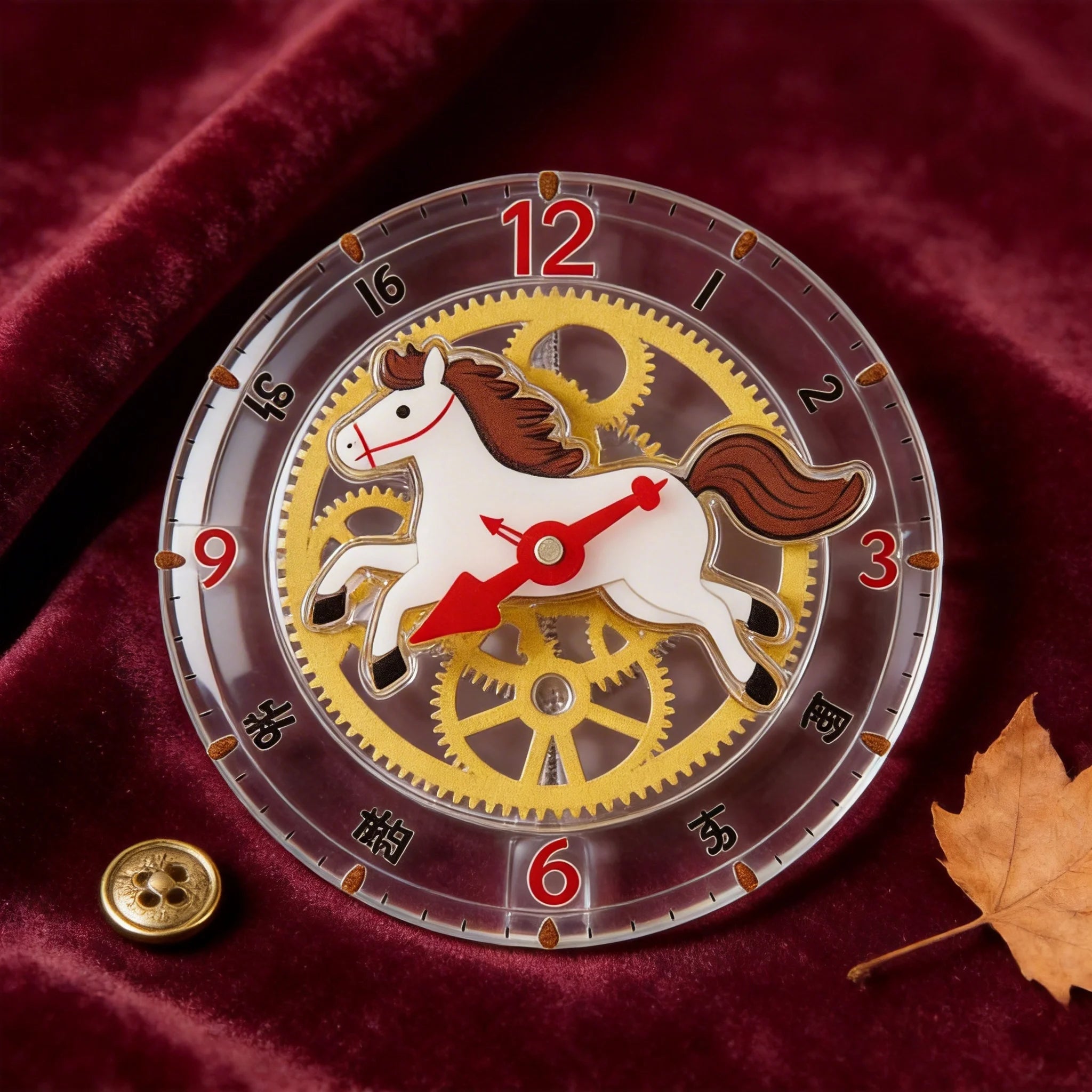 Gear Horse Clock Phone Grip Stand