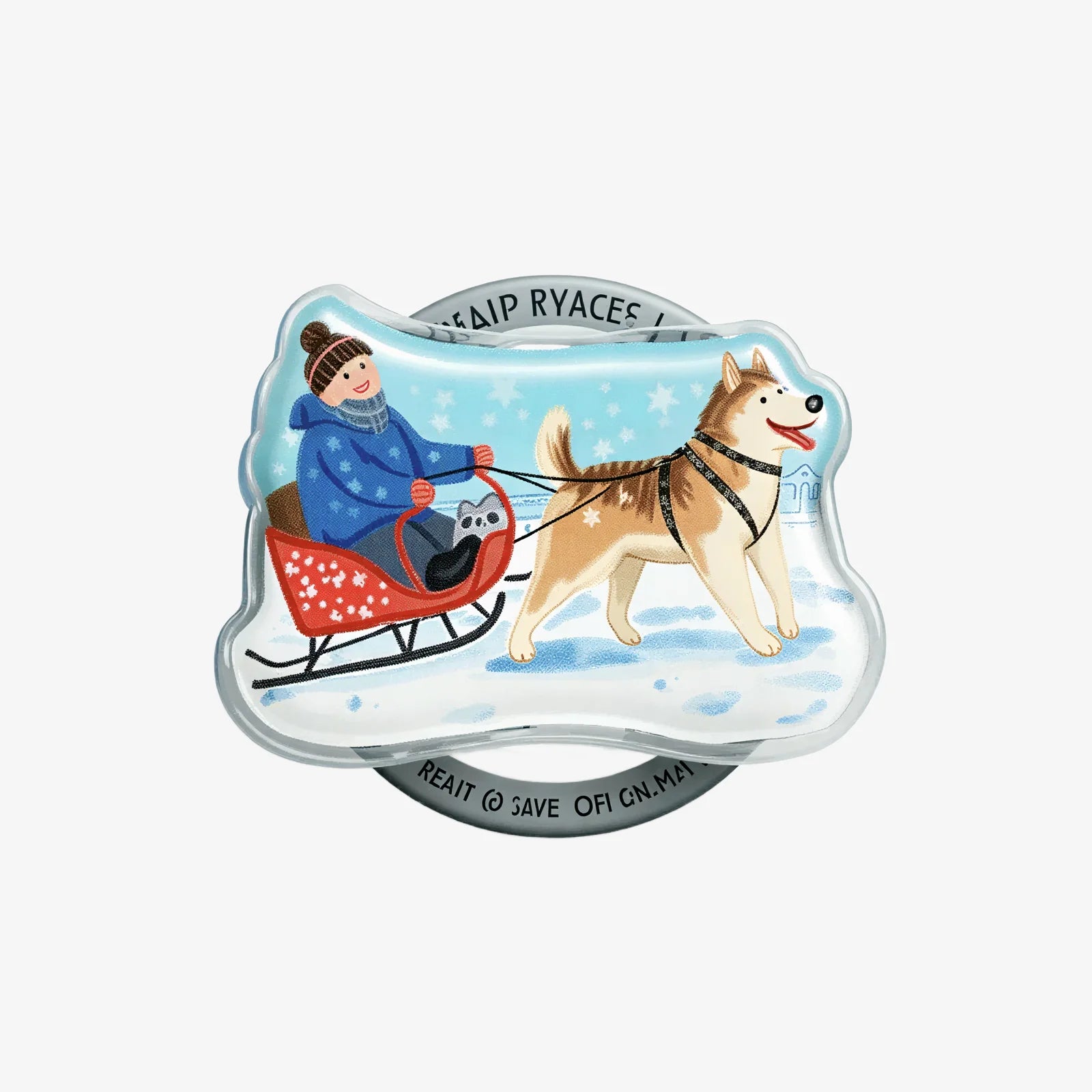 Winter Sled Fun Phone Grip Stand