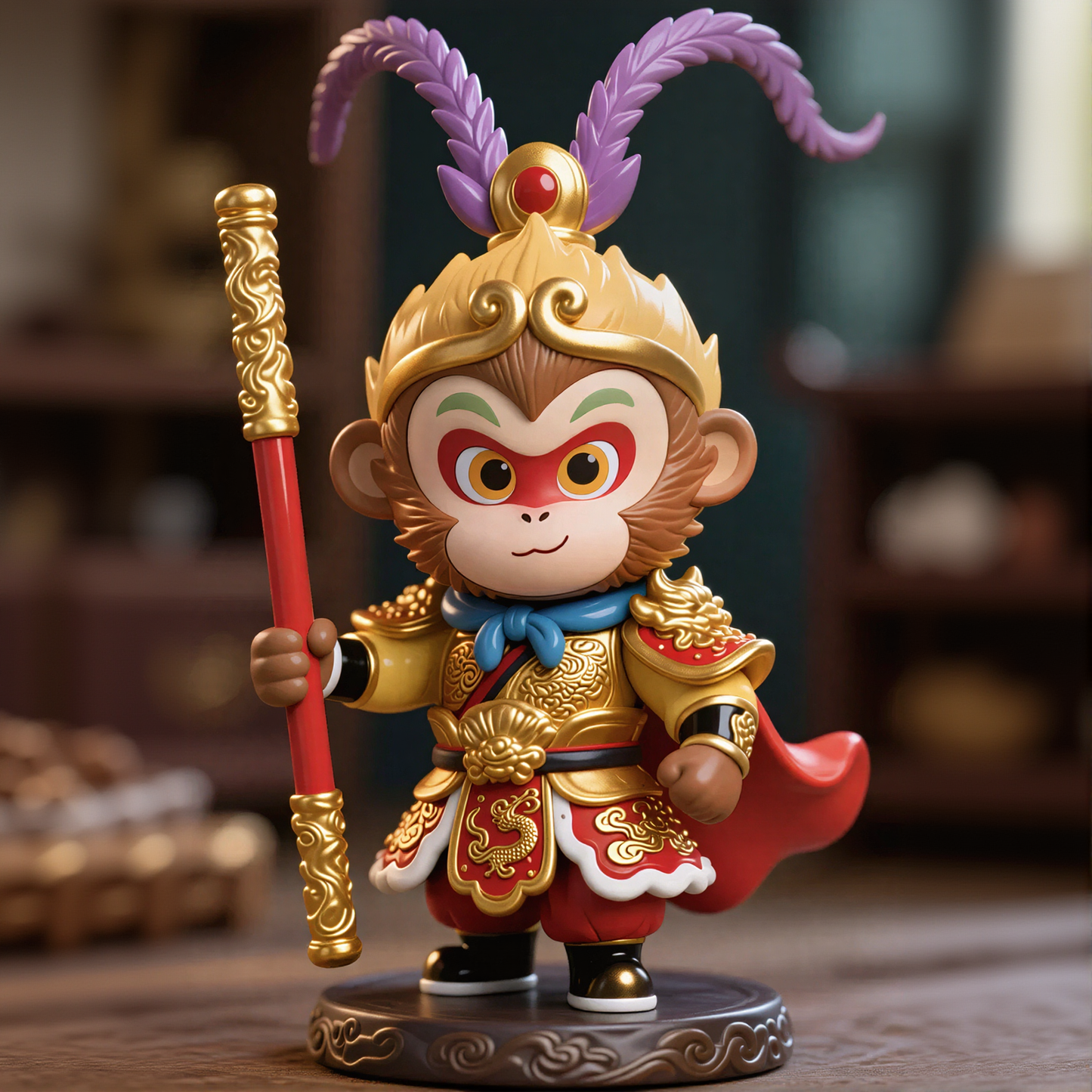 Cute Golden Armor Monkey Figurine