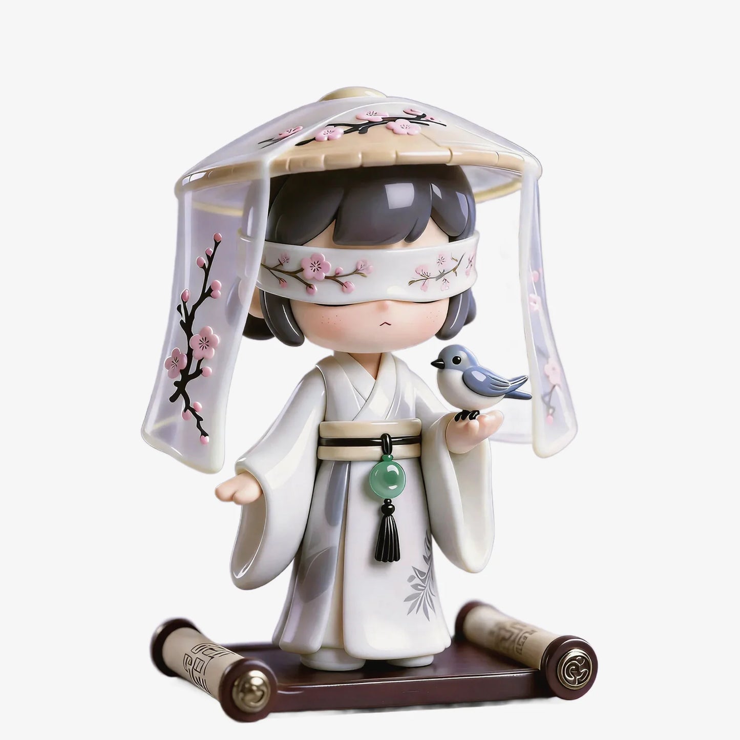 Ancient Flower Branch Girl Figurine