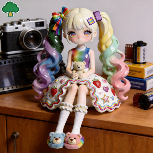 Rainbow Cute Girl Figurine