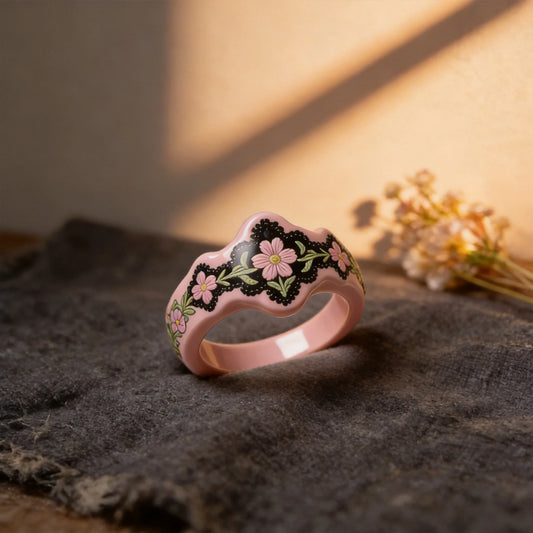 Pink Floral Ring