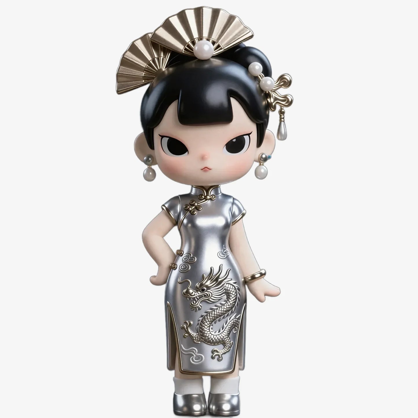 Cheongsam Dragon Pattern Figurines