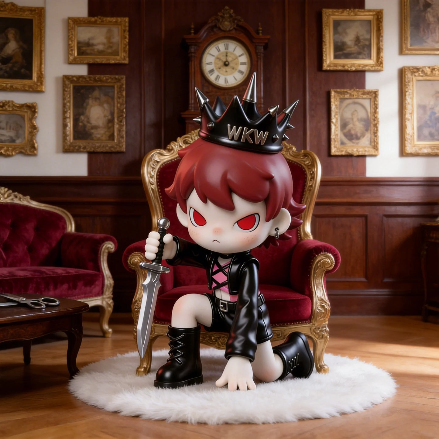 Red Hair Anime Character Figurine