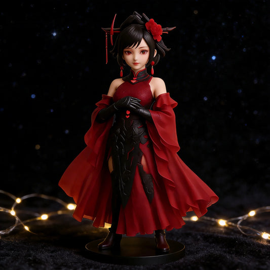 Red Black Chinese Style Figurine