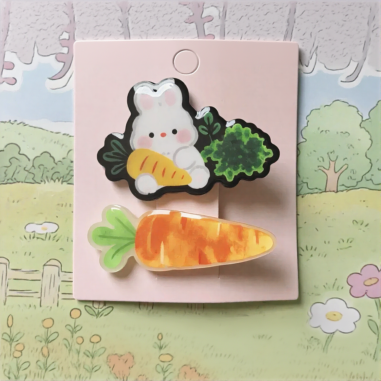 萌兔抱胡萝卜发夹