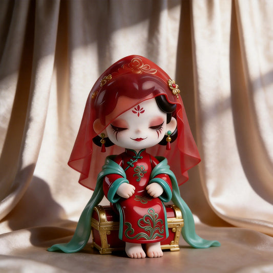 Red Makeup Ancient Style Figurine