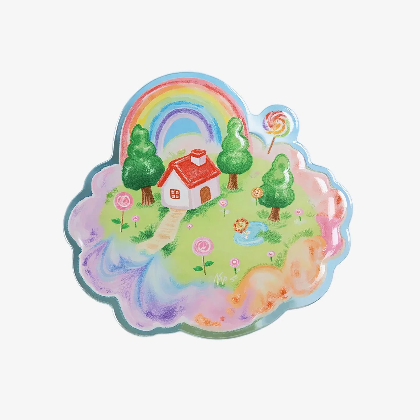 Rainbow Dream House Phone Grip Stand