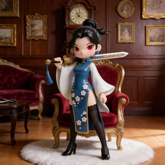 Cheongsam Sword Beauty Figurines