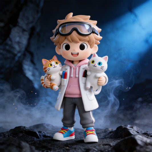 Cute Research Cat Figurine
