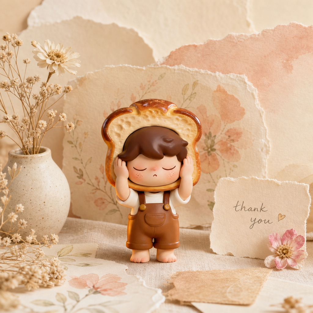 Sunset Ruins Toast‑Head Boy Figurine