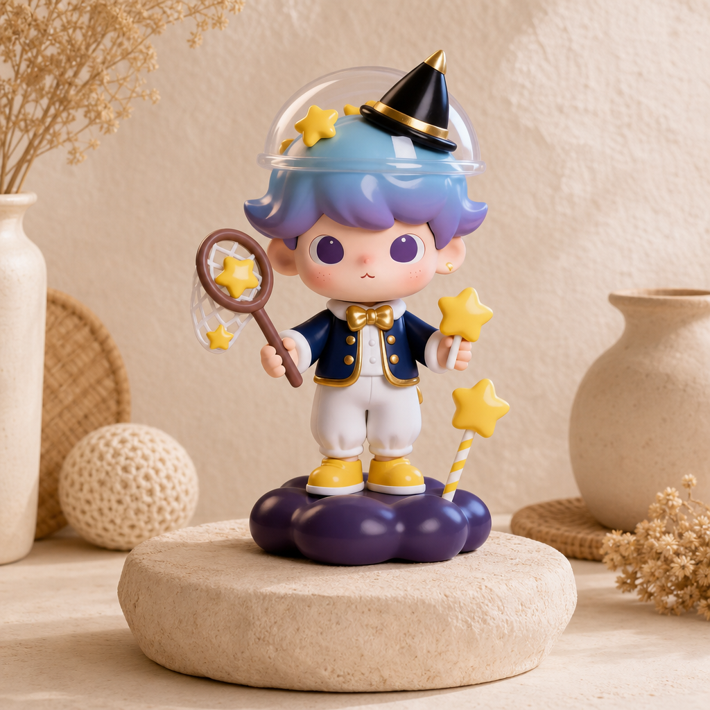 Cozy Magic Wizard Boy Figurine