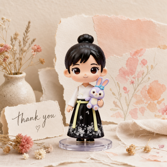 Korean Sewing‑Style Girl Figurine