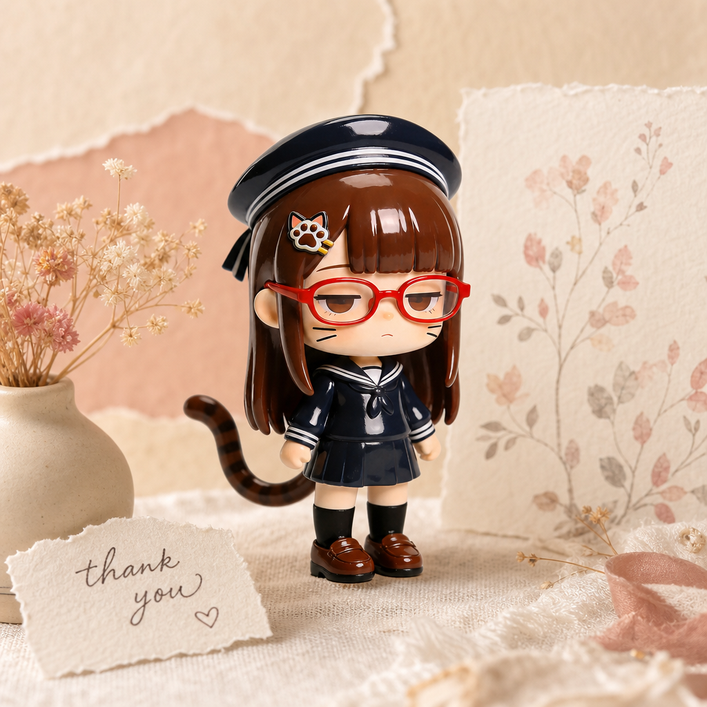 Cute Neko Sailor Uniform Girl Figurine
