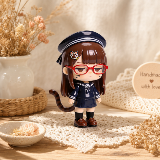 Cute Neko Sailor Uniform Girl Figurine