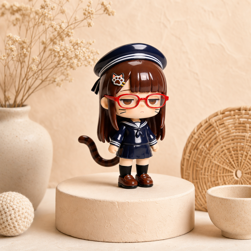 Cute Neko Sailor Uniform Girl Figurine