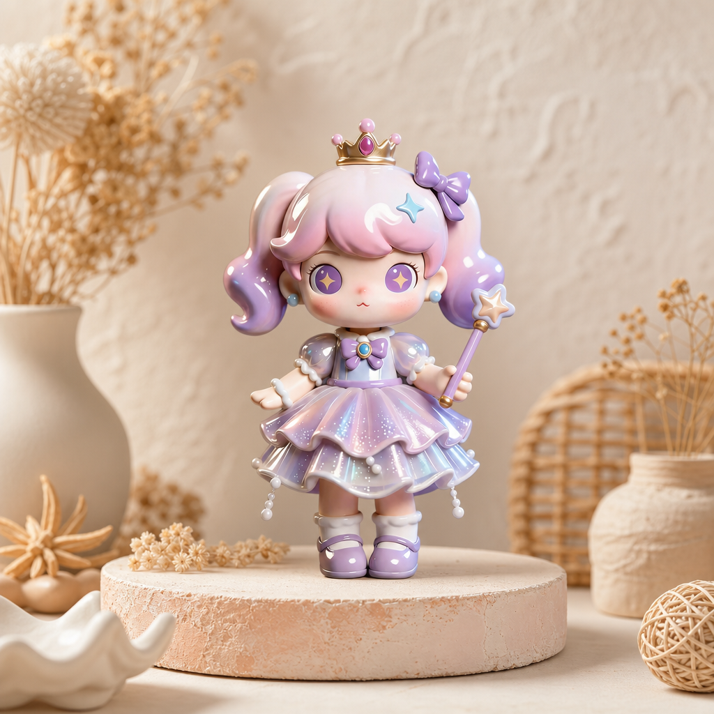 Glittery Purple Fairy Princess Figurine