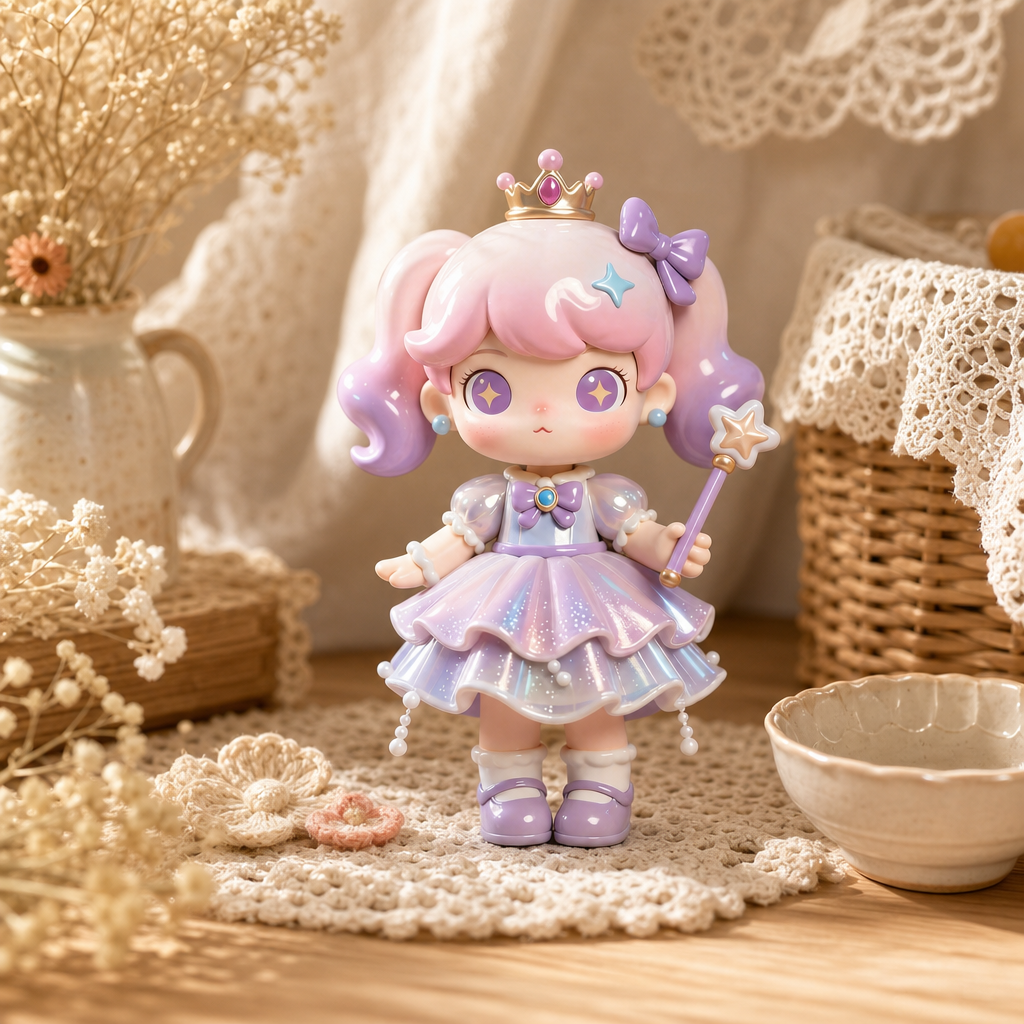 Glittery Purple Fairy Princess Figurine