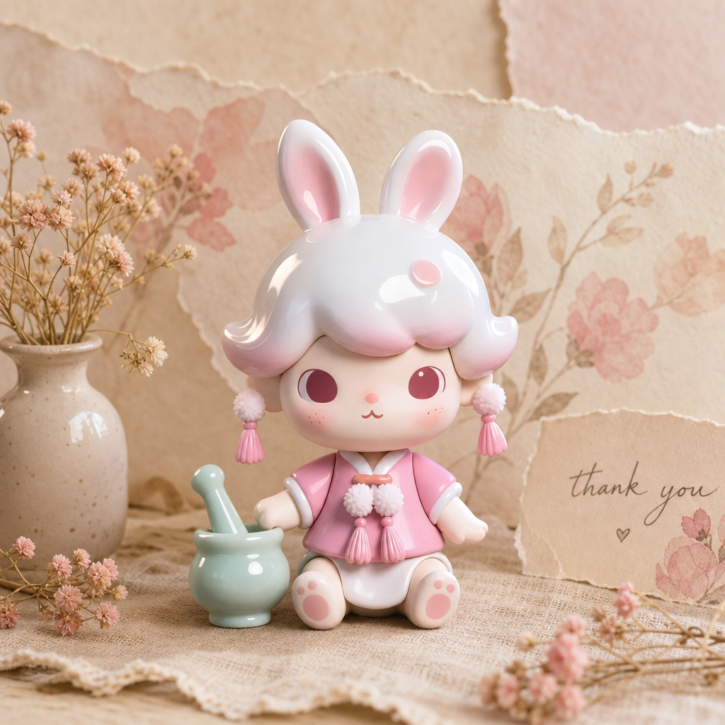 Mid‑Autumn Cute Rabbit Kid Figurine