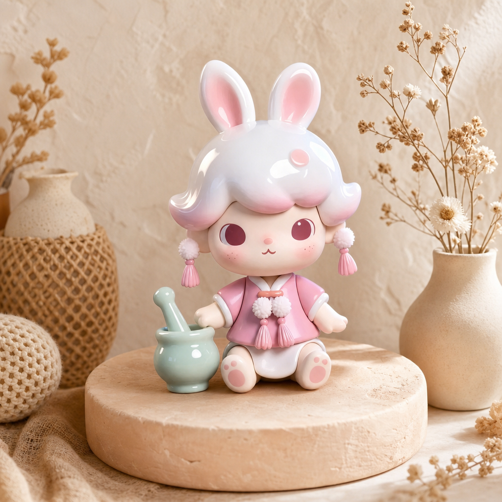 Mid‑Autumn Cute Rabbit Kid Figurine